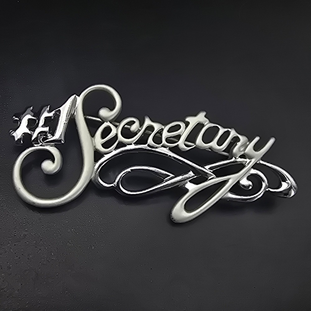 Secretary #1 Brooch Silver Tone Appreciation Vintage Professional Jewelry